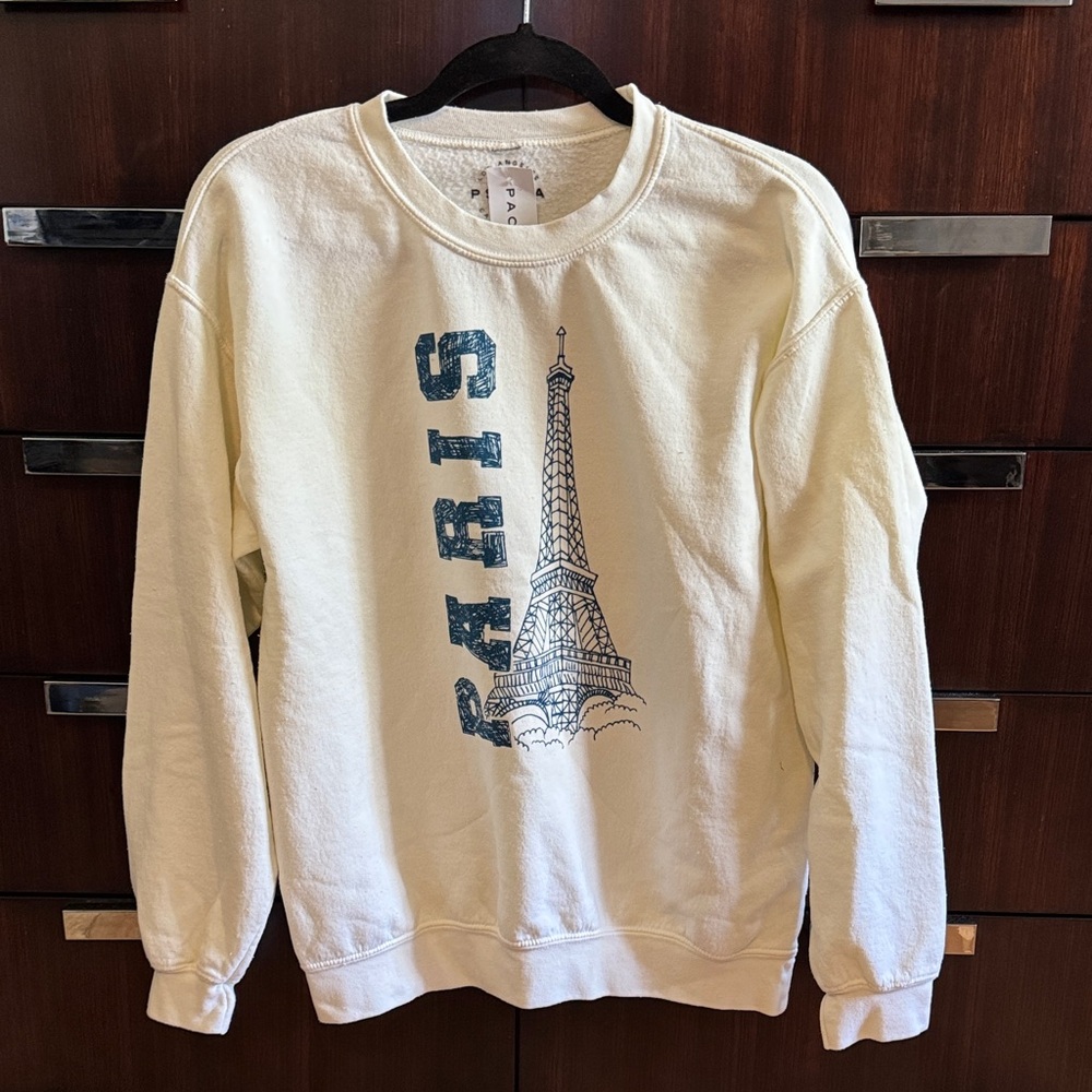 PacSun Cream Paris Graphic Sweatshirt